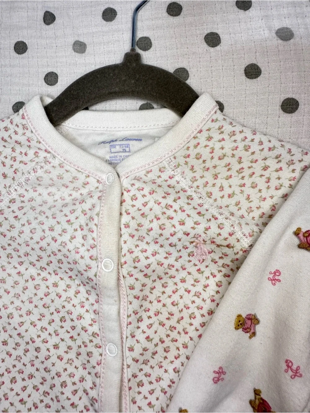 Ralph Lauren baby girls Pink & Cream Teddy- Set of 2